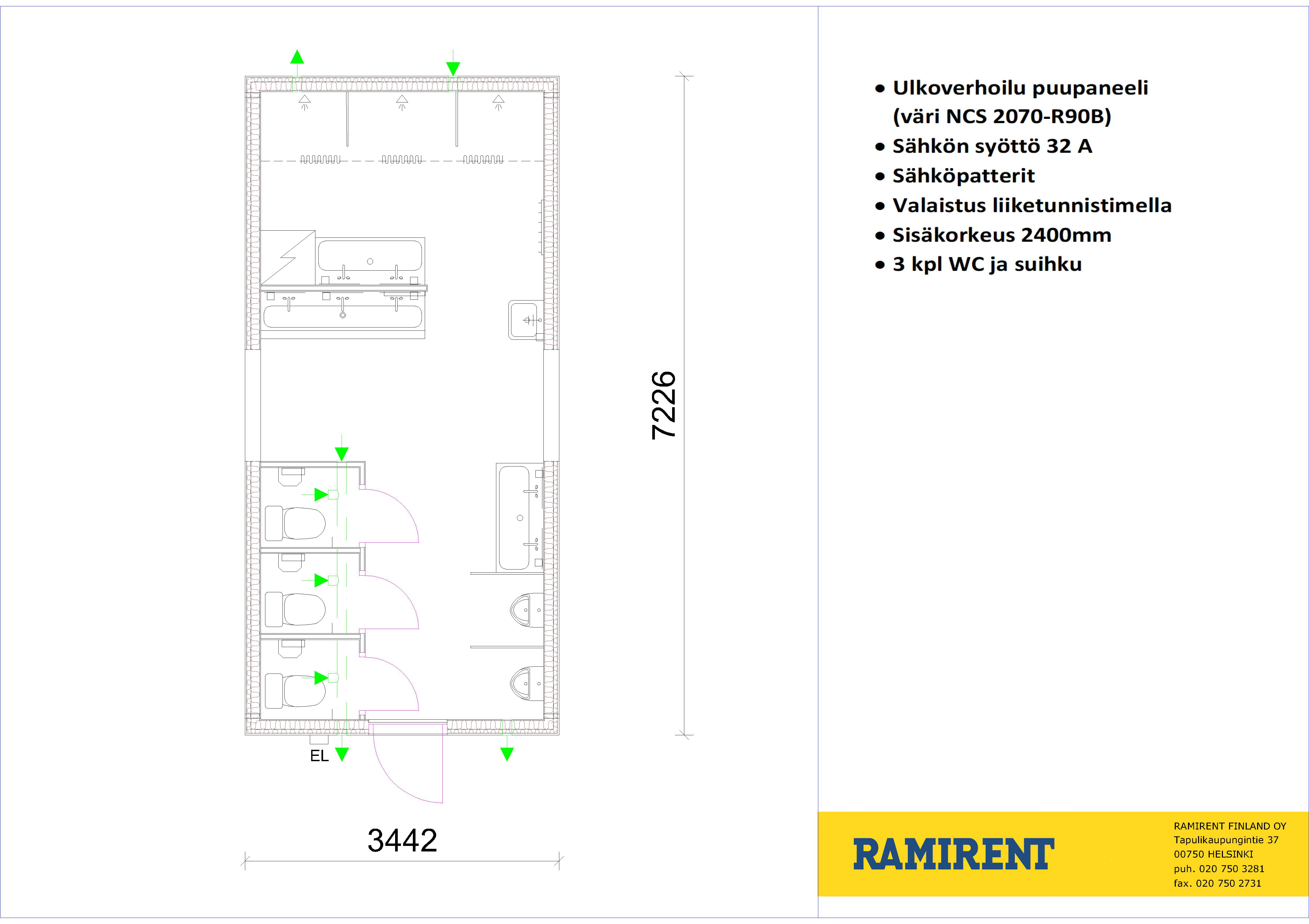 Sanitary Module for 60 pers. RMF FFA60