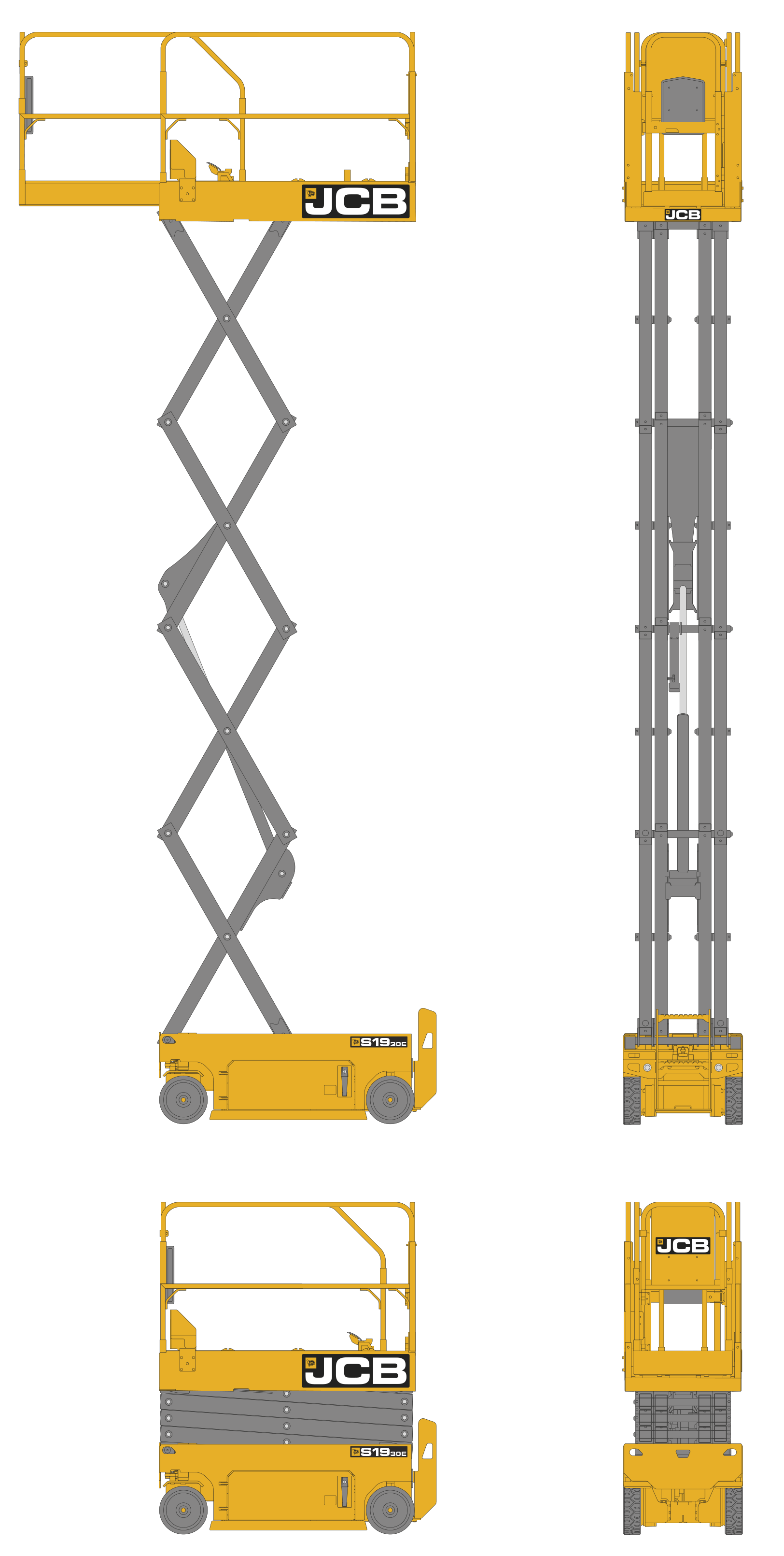 Akkukäyttöinen saksilava JCB S1930E