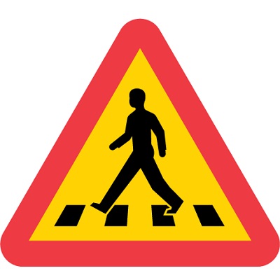 A13 Varning övergångsställe gummifotssk.