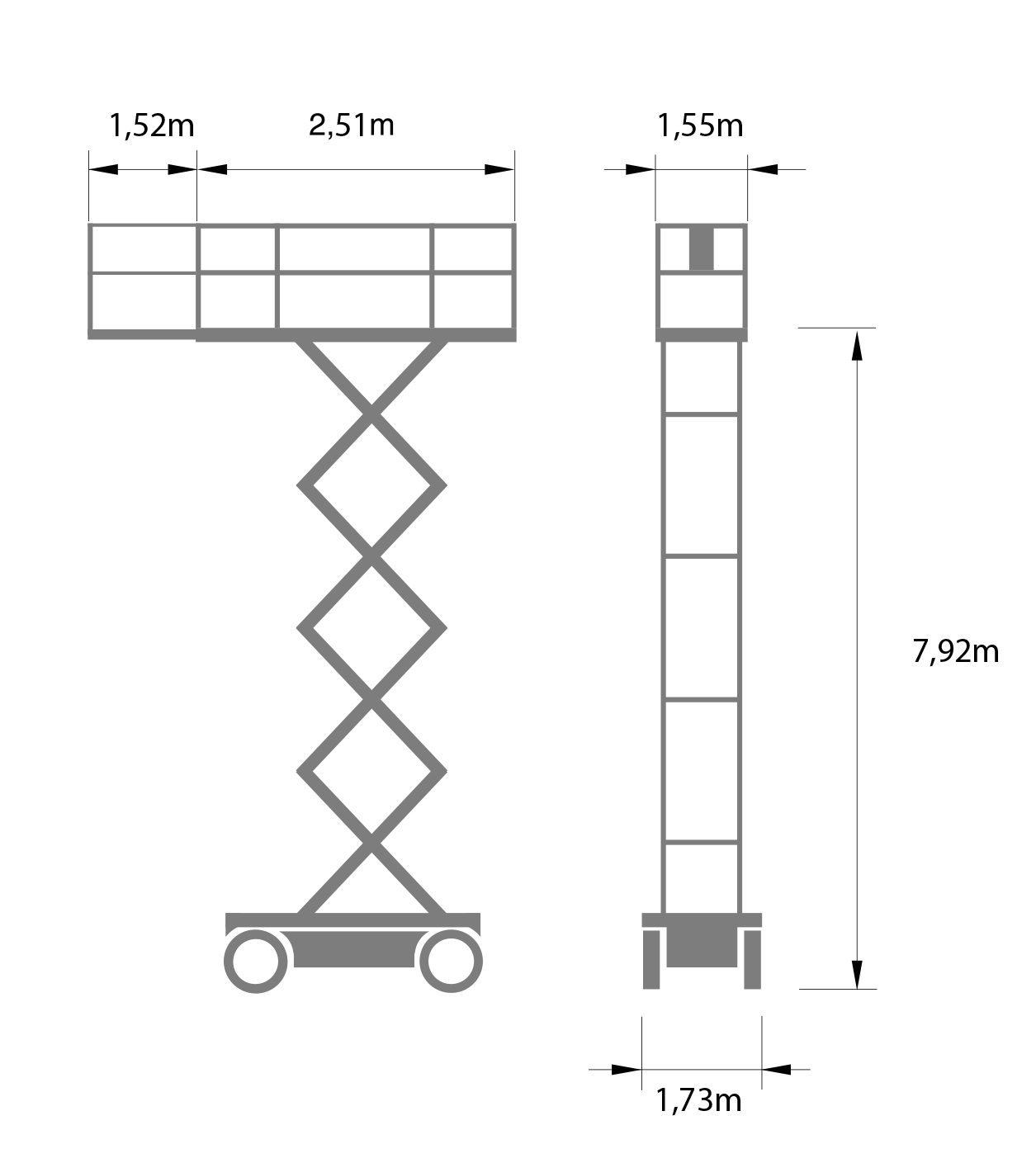 Scissor Lift electric, platform height 7.92 m GENIE GS2668DC