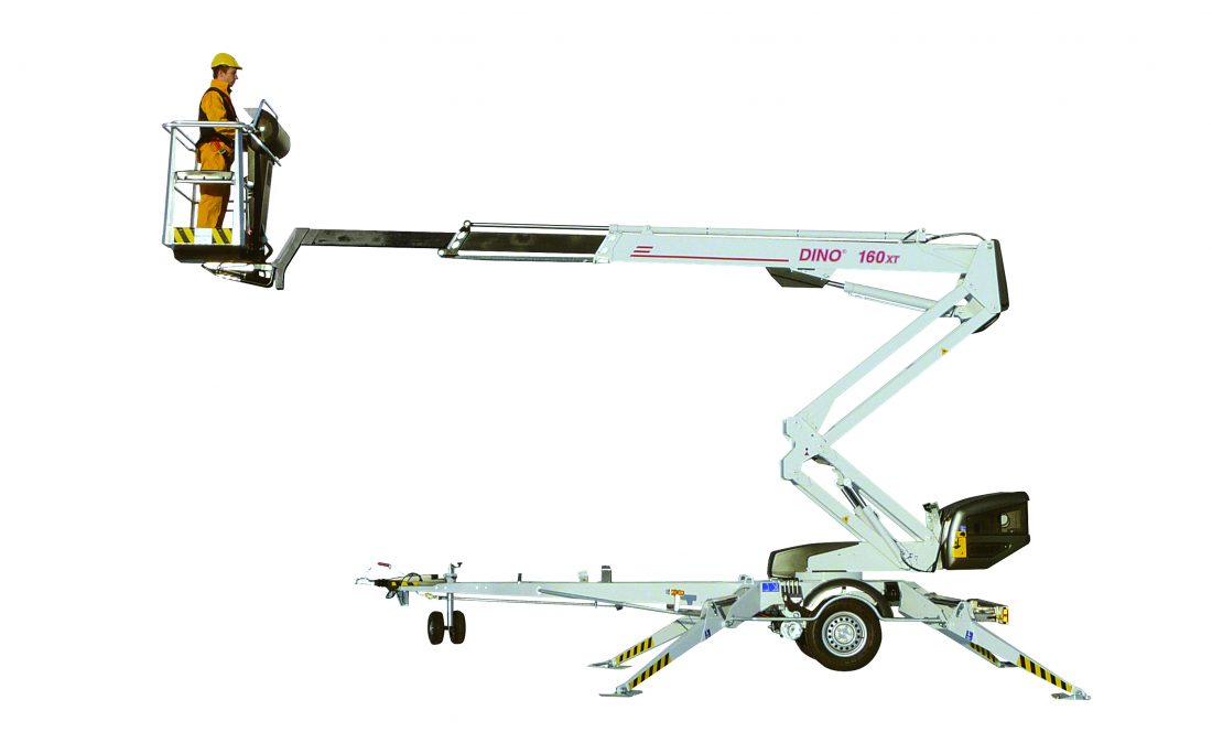 Trailer lift folding boom electric, platform height 14 m DINO 160XT