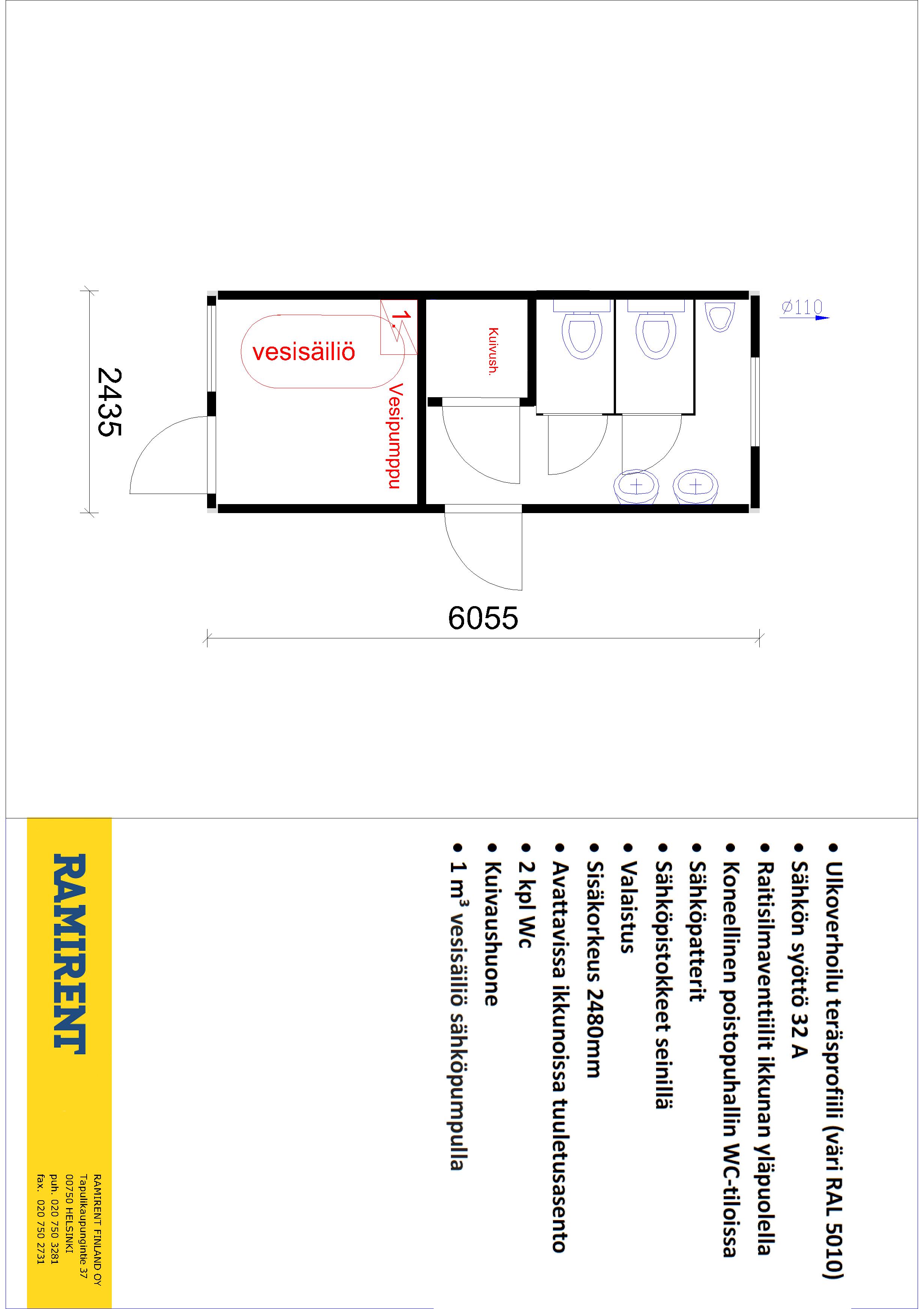 Sanitary Steel Module T20' TRIMO 2028NS2T2H