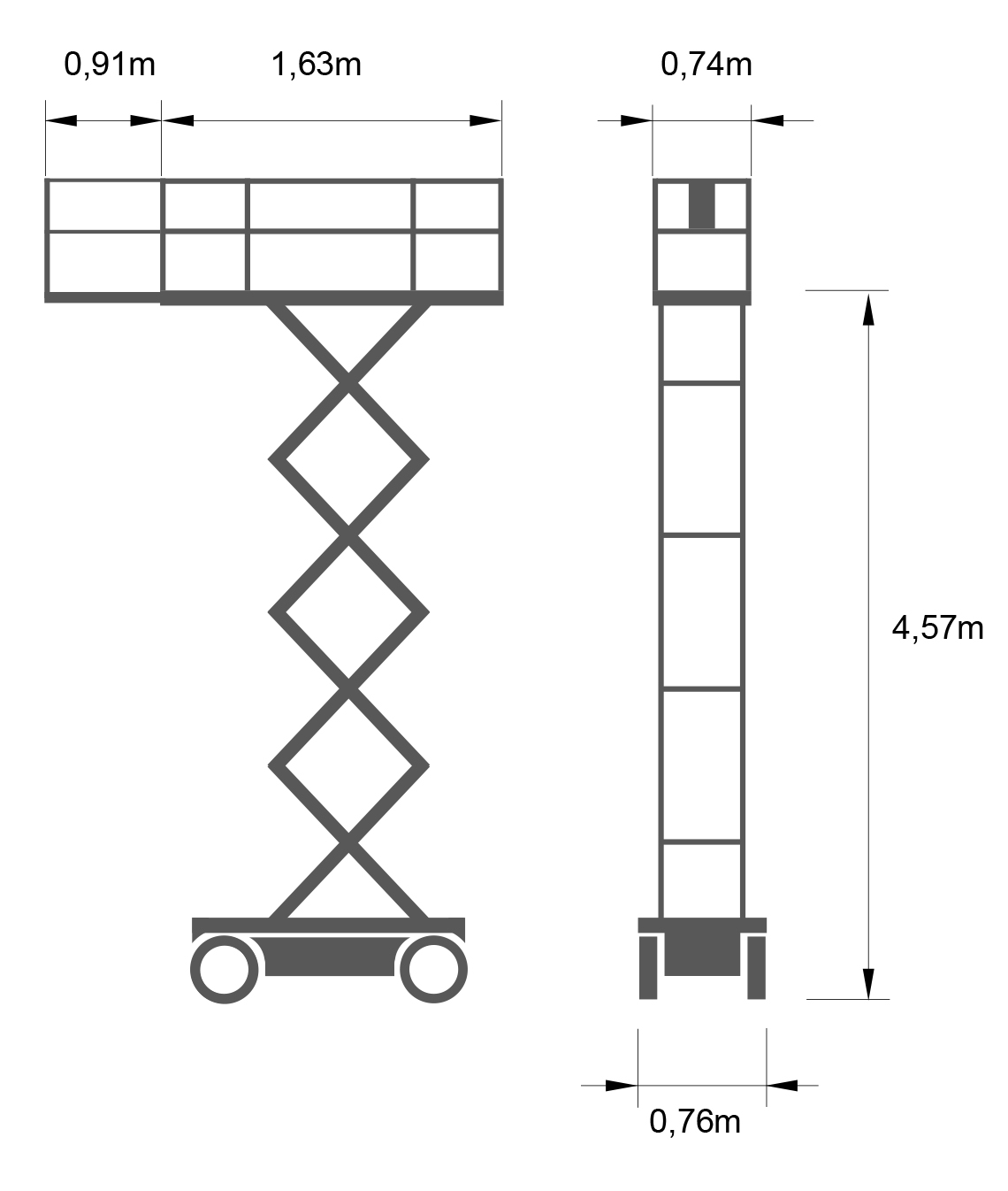 Saxlift batteri plattformshöjd 4,57 m GENIE GS1530