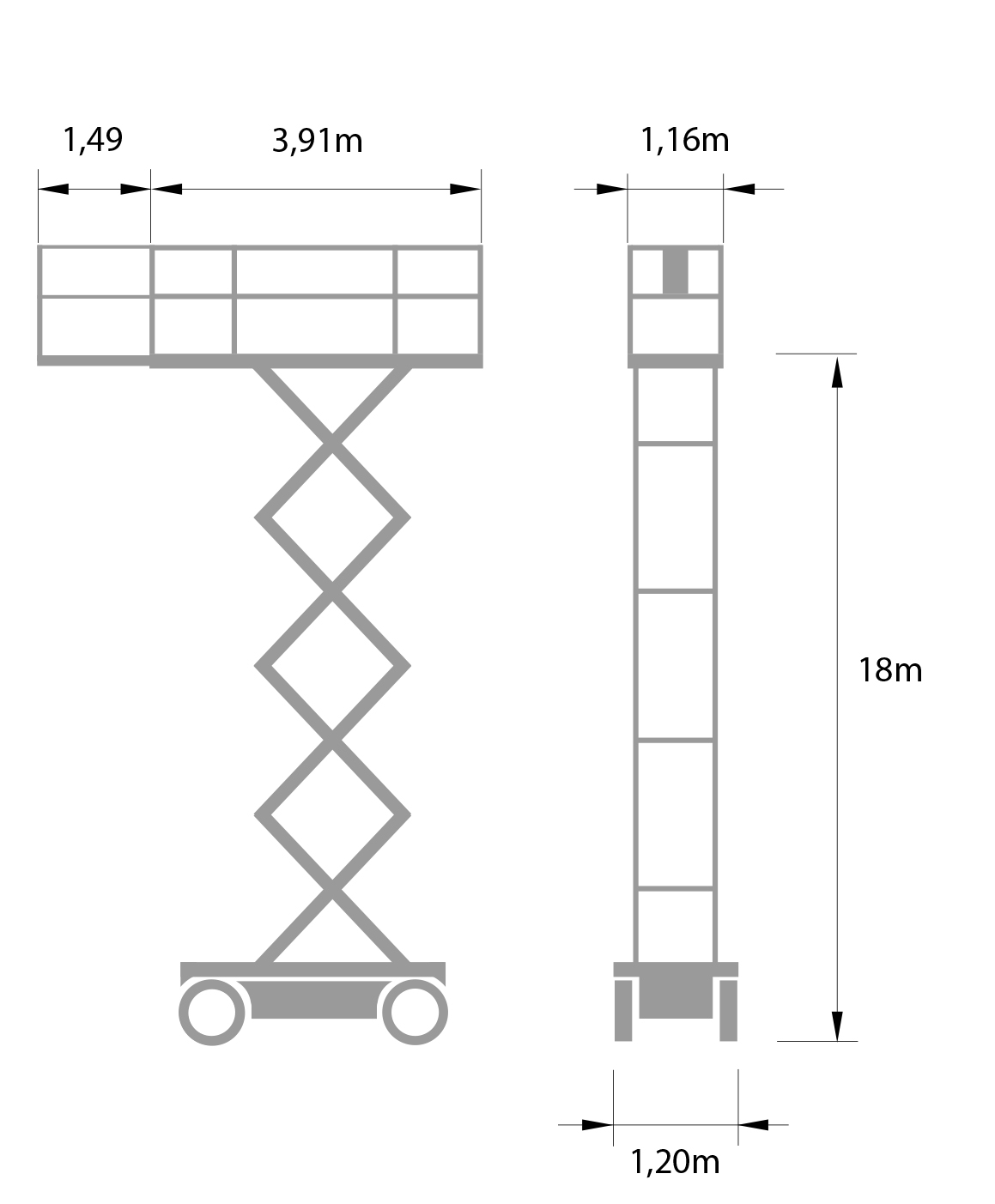 Akkukäyttöinen saksilava JLG LIFTLUX180-12