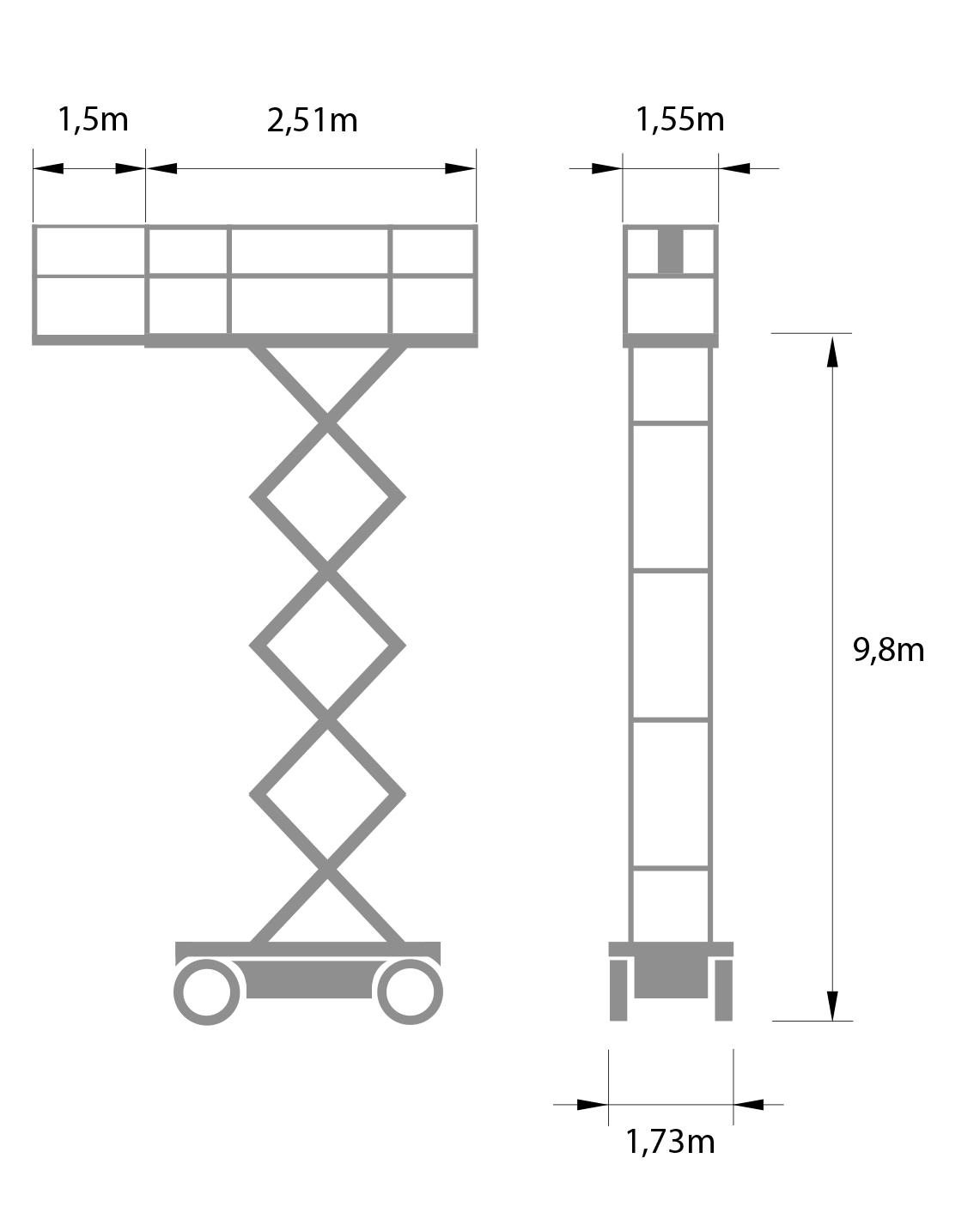 Saxlift batteri plattformshöjd 9,8 m GENIE GS3268DC