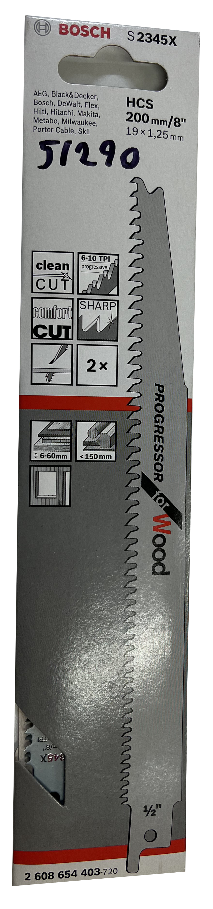 Tigersågblad 200 mm, trä BOSCH S2345X