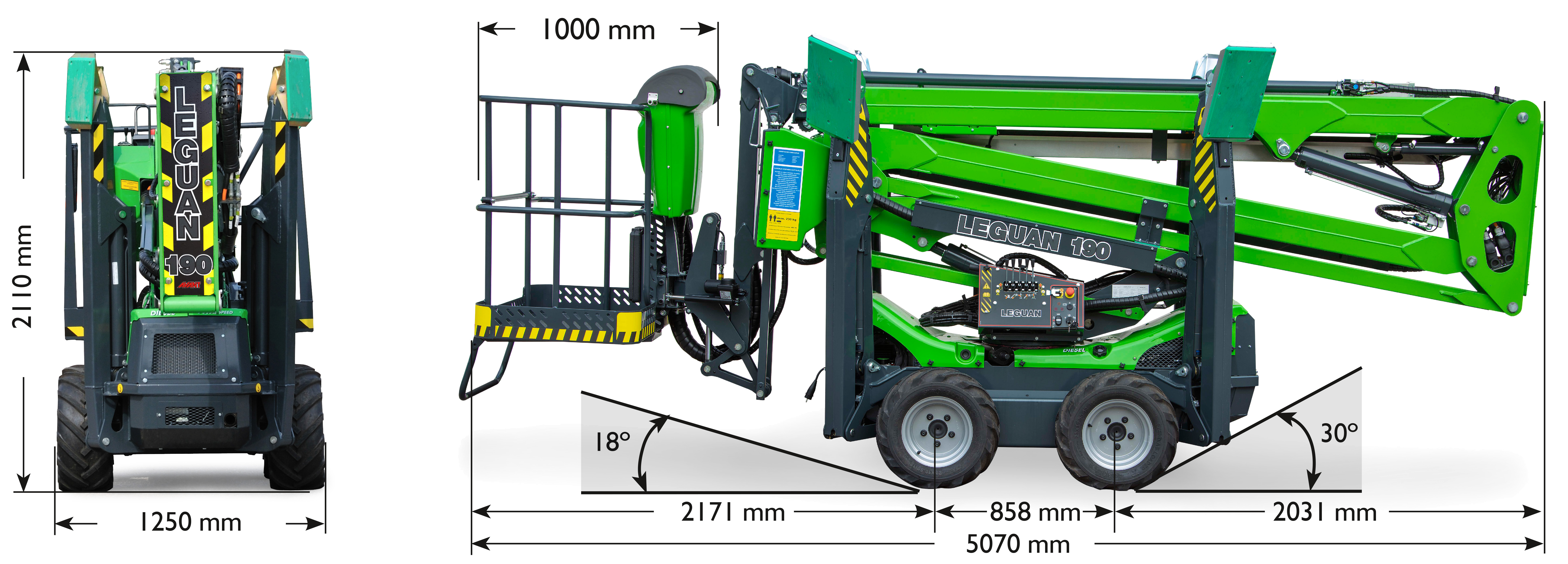 Hybrid körbara korgliftar 17 m LEGUAN 190TRD