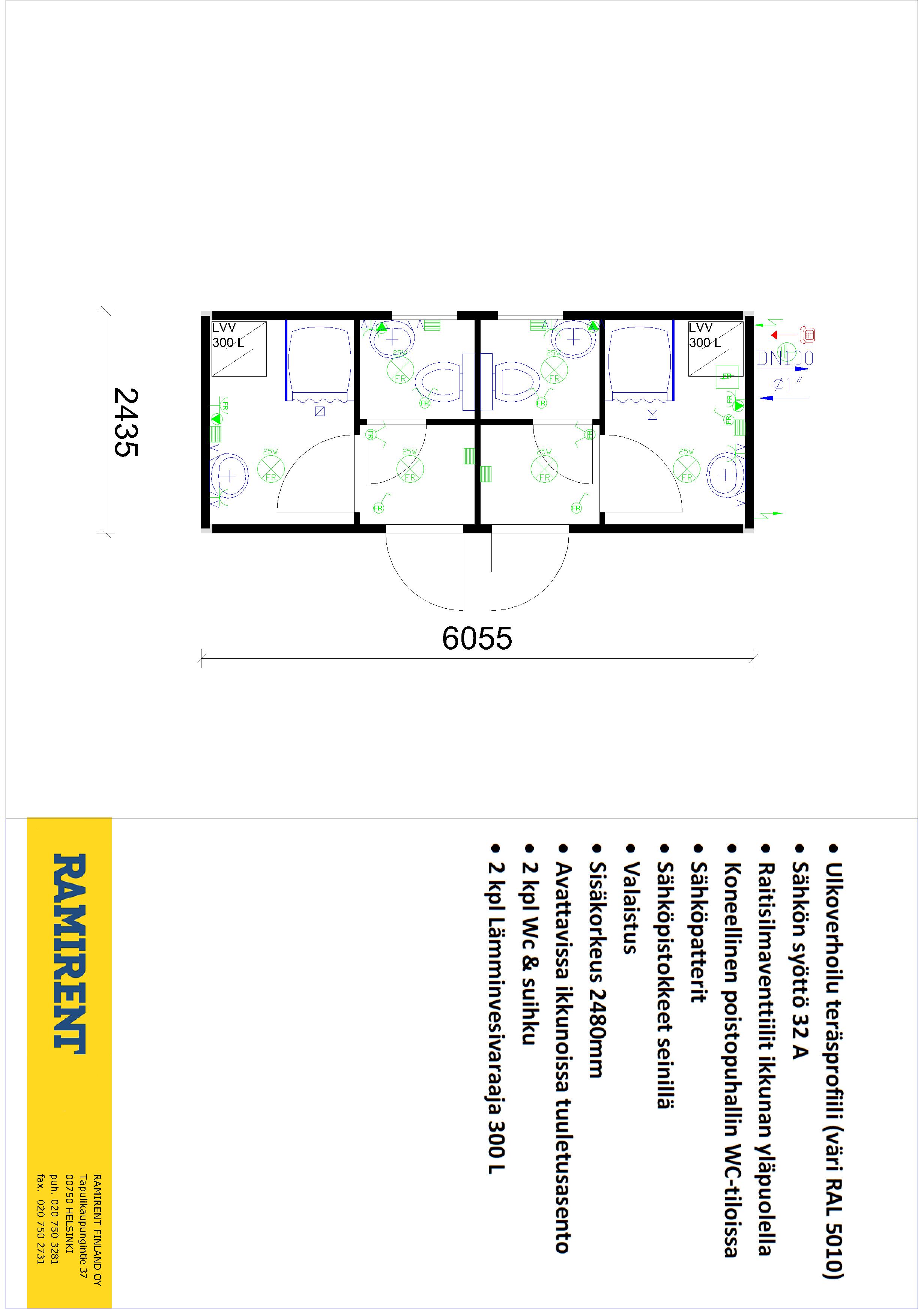 Sanitetsmoduler T20` CONTAINEX 2028NS2S2TPU