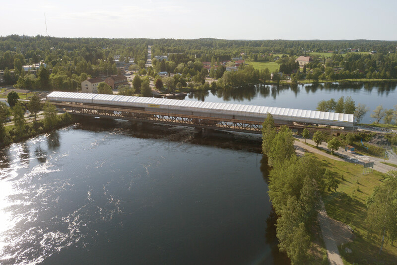 Väderskydd för bygg- och reparationsarbete ovanpå arbetsplatsen, bredd 5–25 m