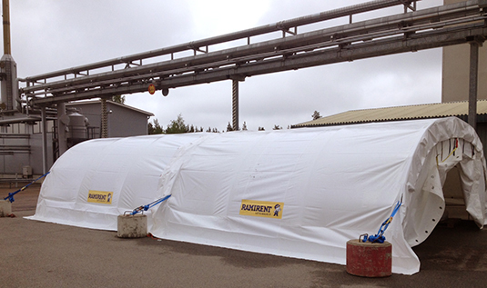 Work, material and storage shelters 5–10 m