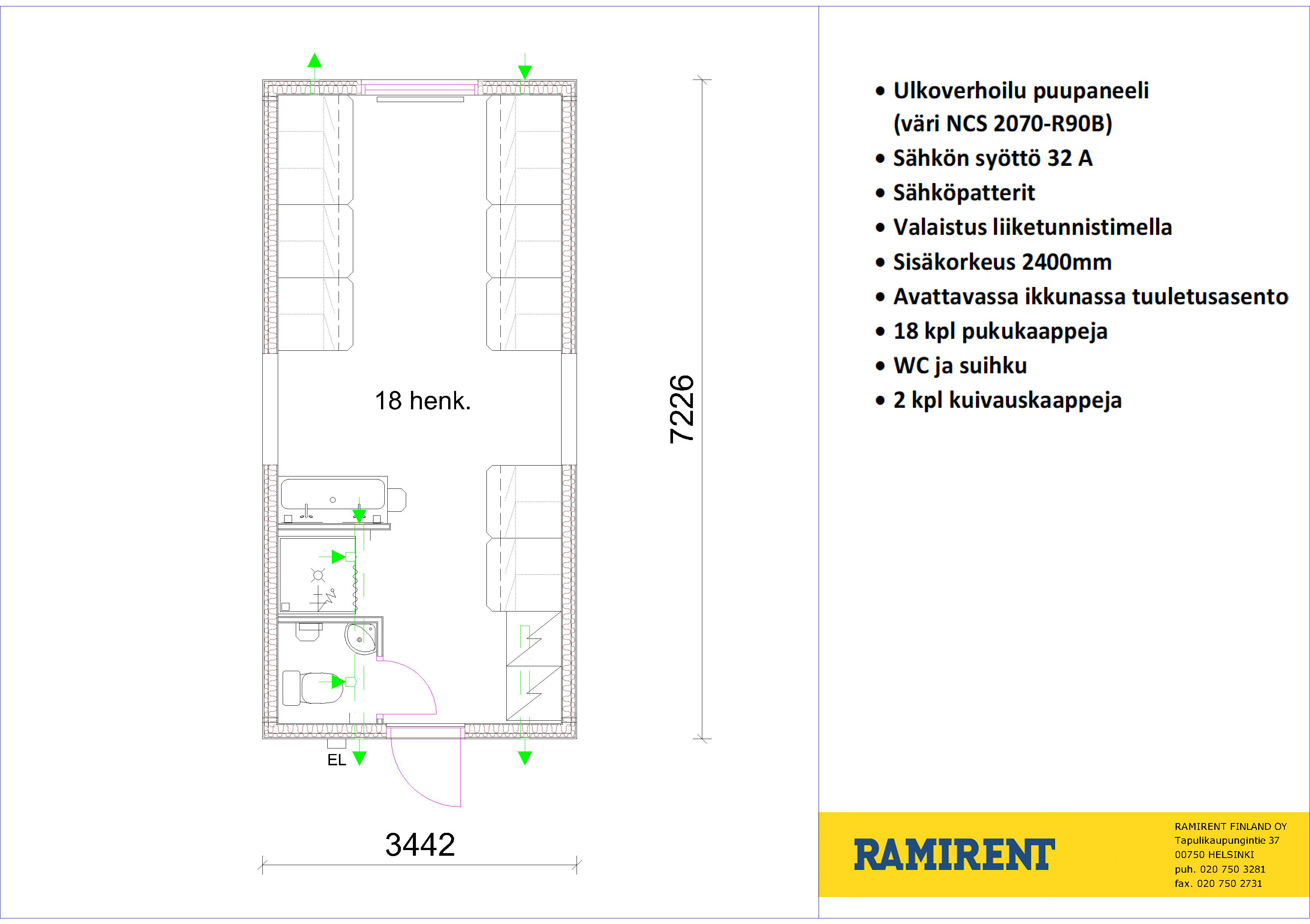 RamiWide, Henkilöstötila 18 henk. RMF FFA51