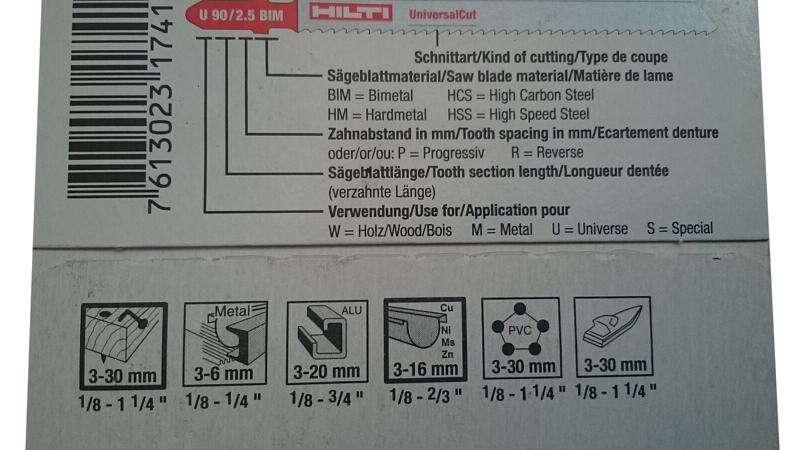 Pistosahanterä HILTI W-CSJ U 90x2,5 Unicut HILTI