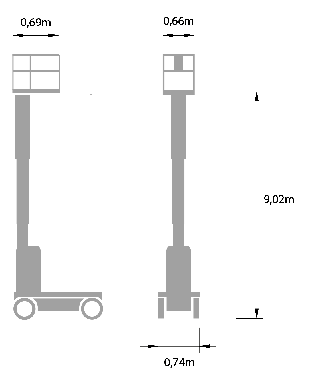 Pelarlift plattformshöjd 9,02 m GENIE AWP30
