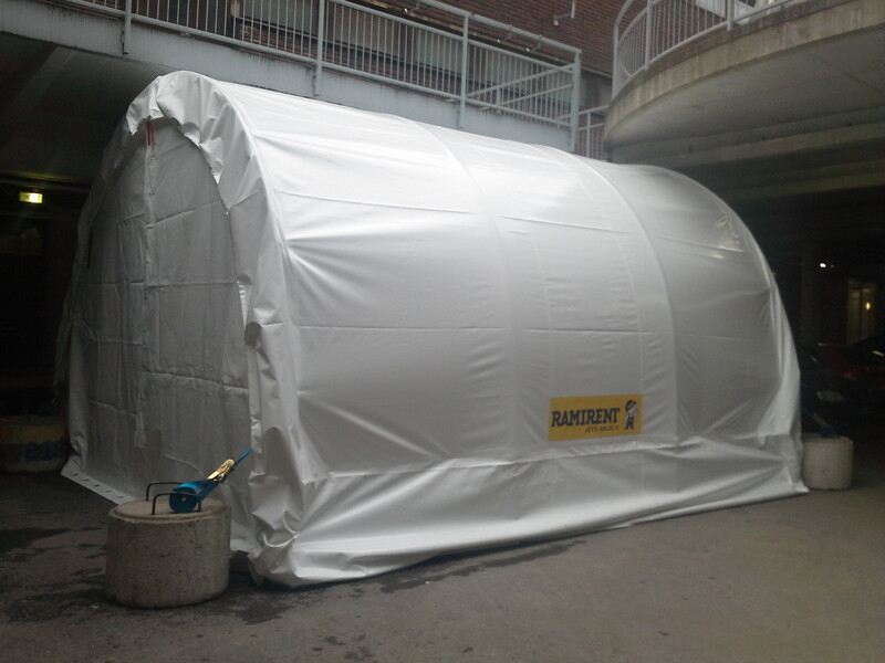 Work, material and storage shelters 5–10 m