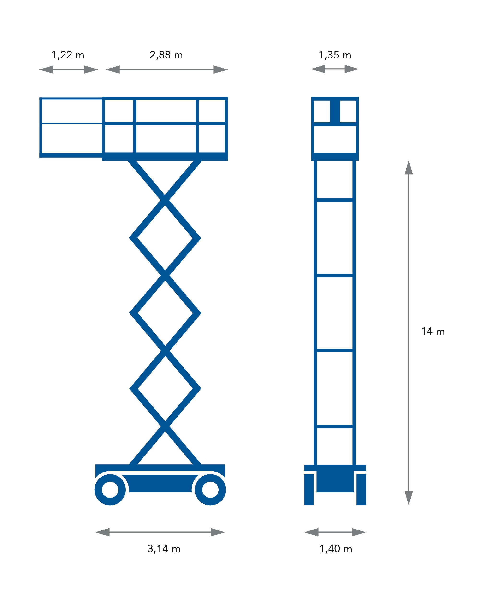 Scissor Lift electric, platform height 14 m GENIE GS4655