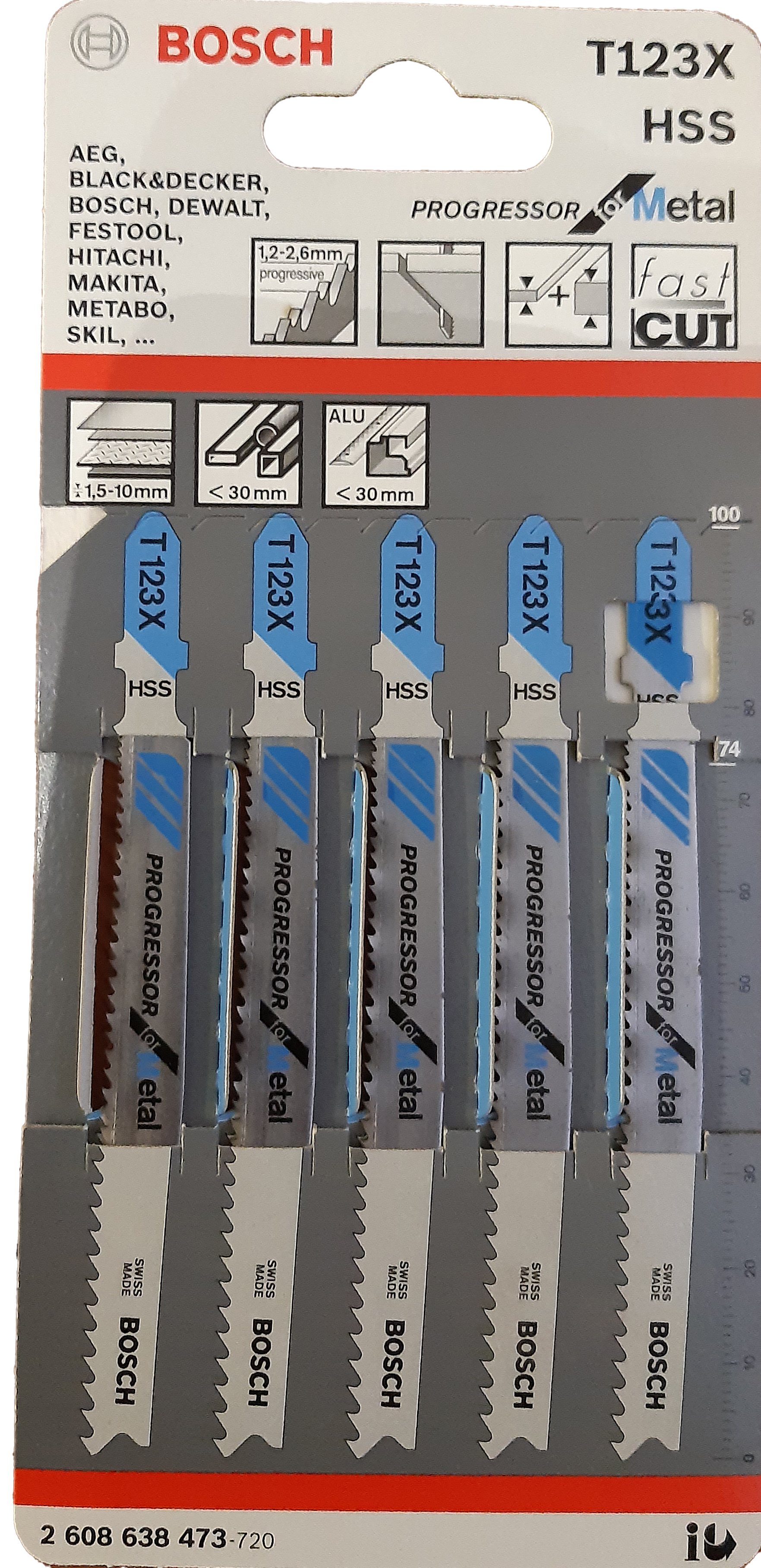 Jigsaw Blade 100 mm, metal Bosch T123XF