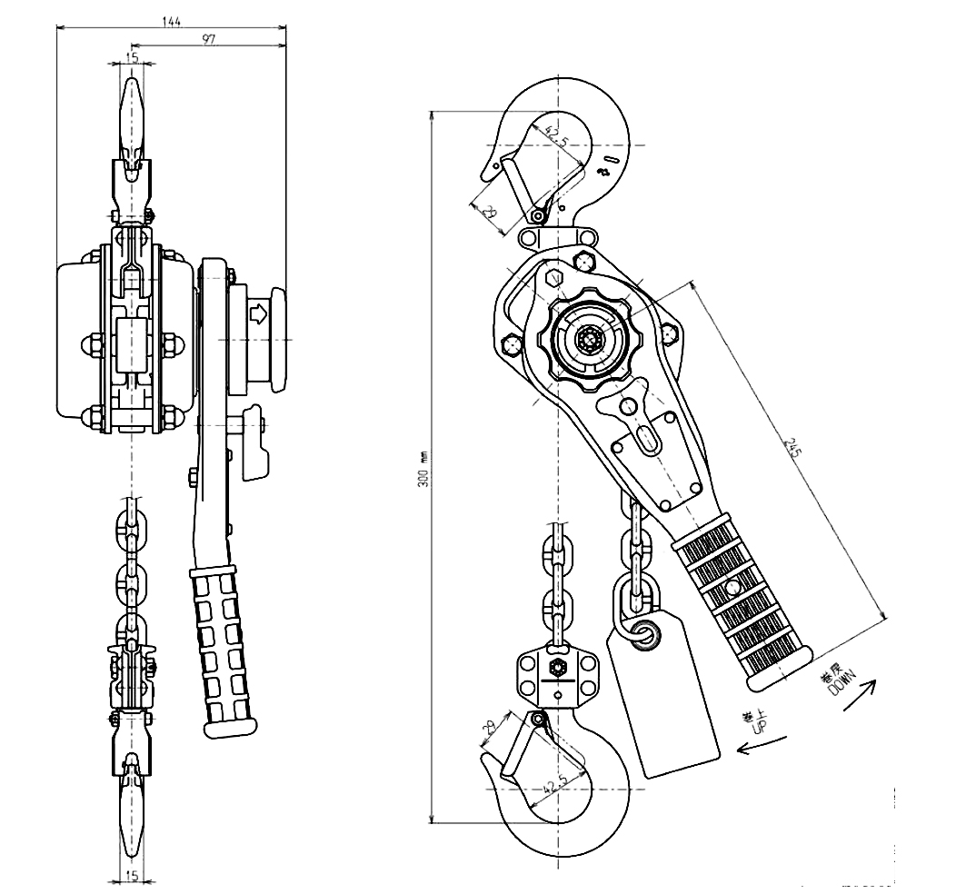Manual Lever Hoist max. 1000 kg KITO LB010