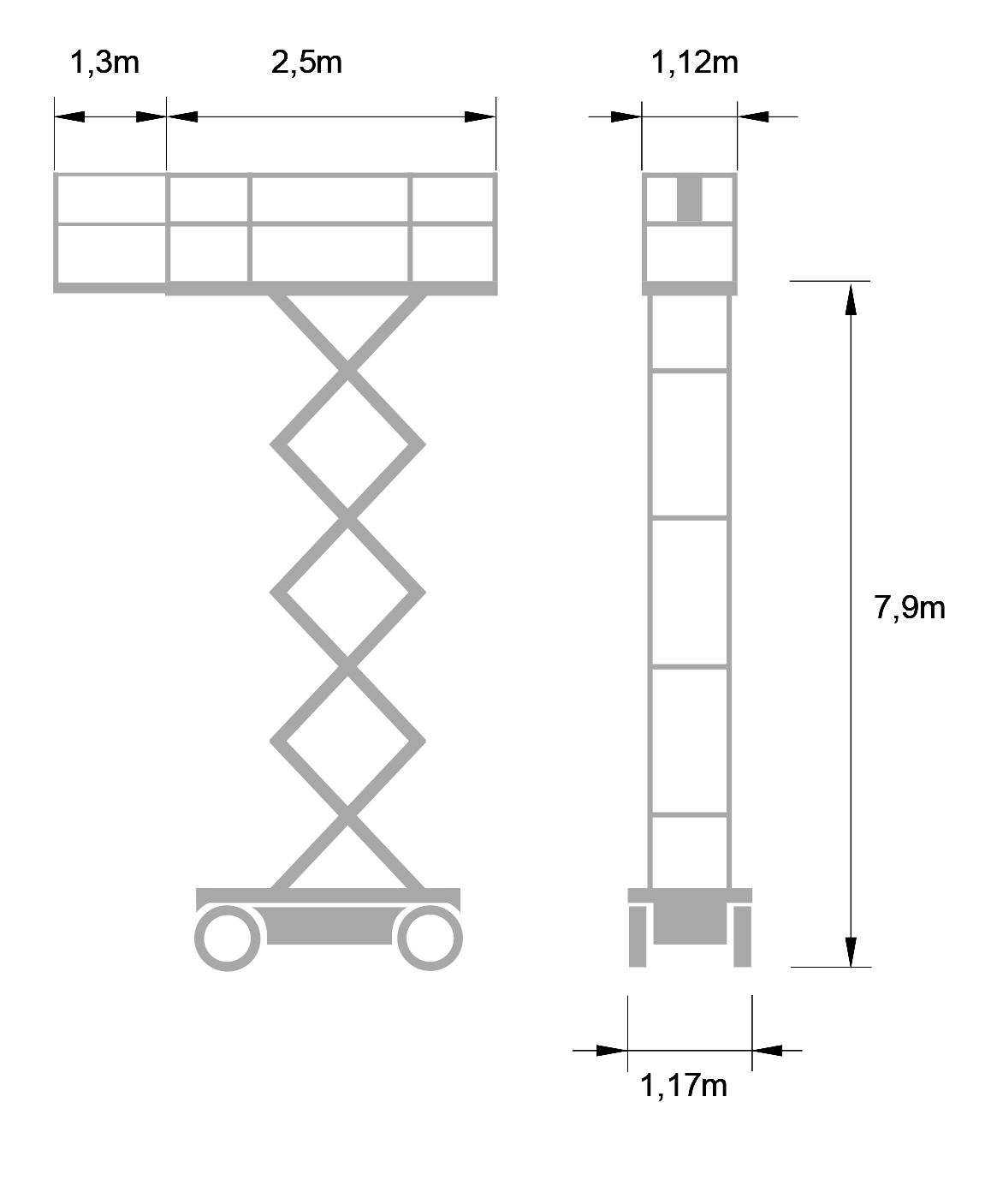 Saxlift batteri plattformshöjd 7,9m JLG 2646ES