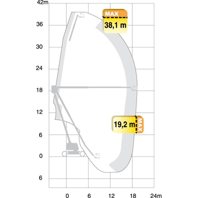 Vikbomslift plattformshöjd 38,3m