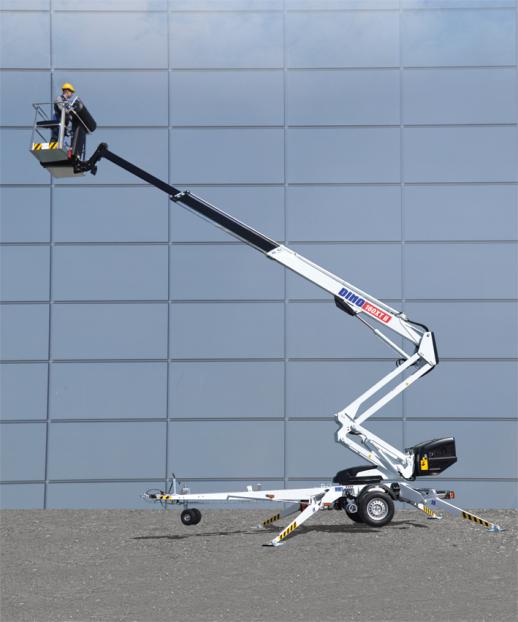 Trailer lift folding boom electric, platform height 14 m DINO 160XT
