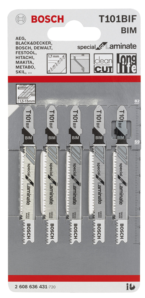 Pistosahanterä 83 mm T101BIF LAMINAATTI Bosch T101BIF