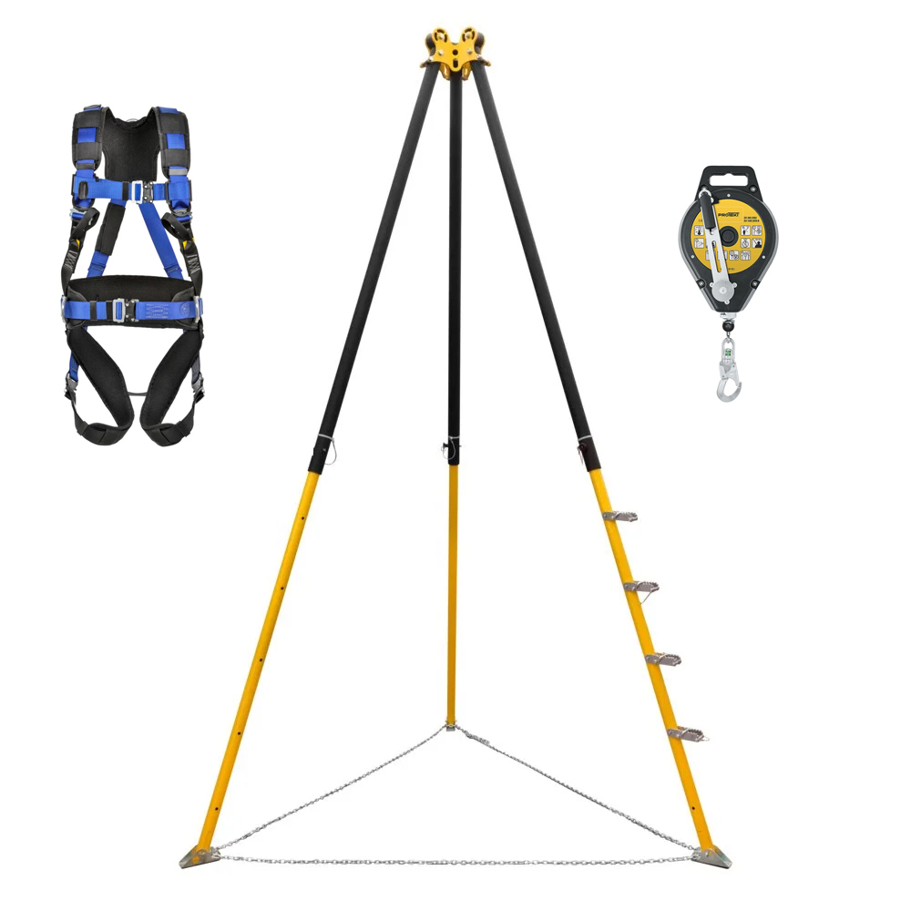 Tripod, winch and safety harness set PROTEKT TM-15