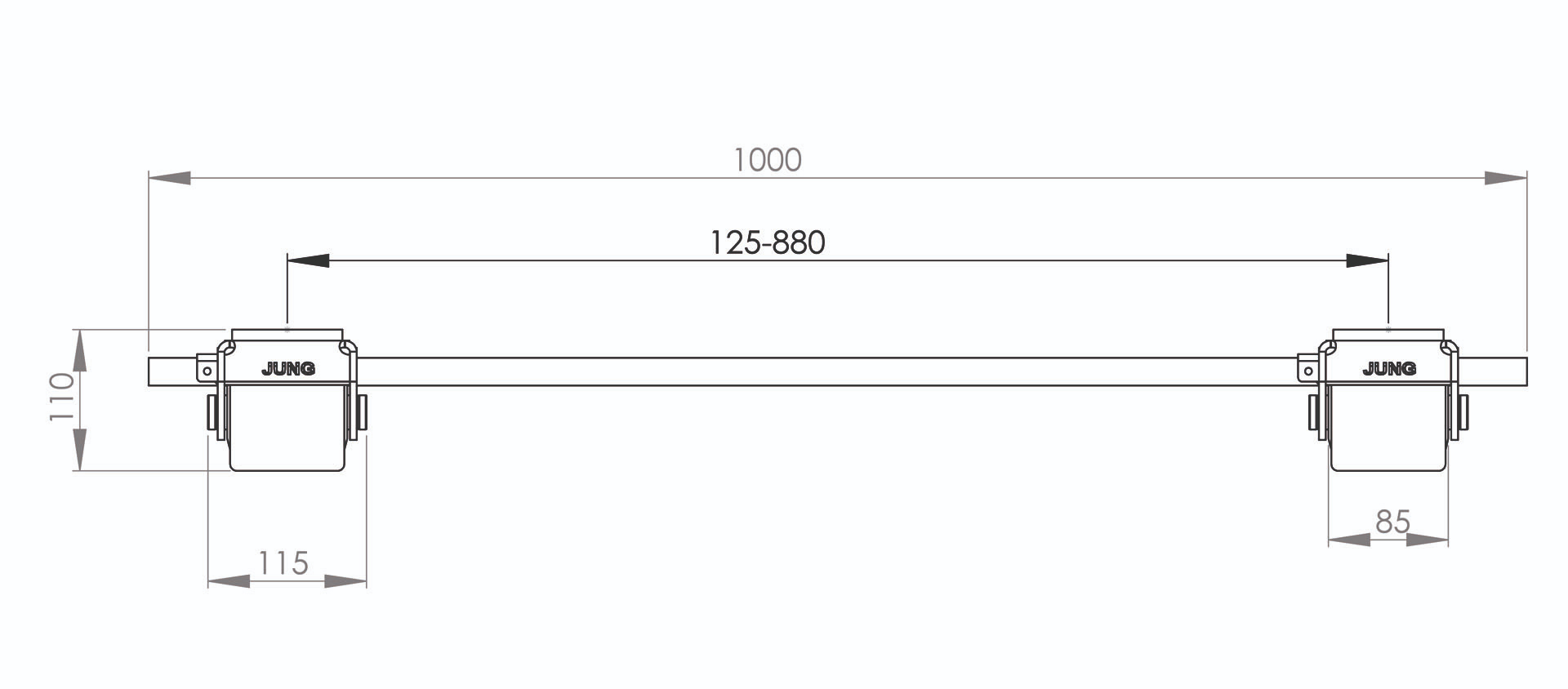 Siirtorullat, yksittäinen 2 x 1,5 t JUNG JF3K