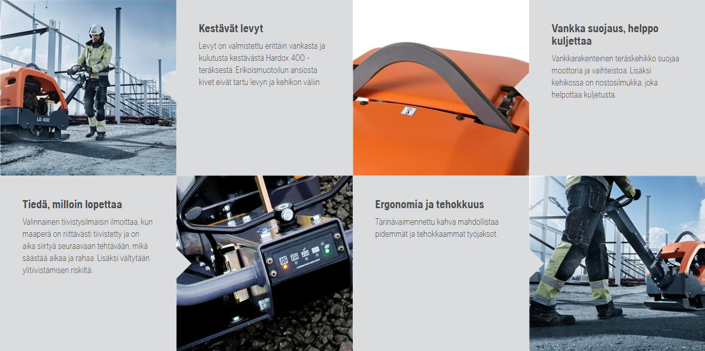 Dieselkäyttöinen 2-suuntainen maantiivistin 436 kg HUSQVARNA LG400