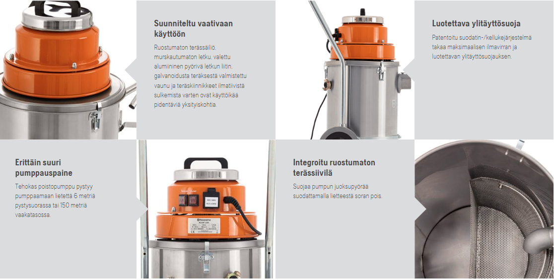 Våtsug med pump HUSQVARNA W250P