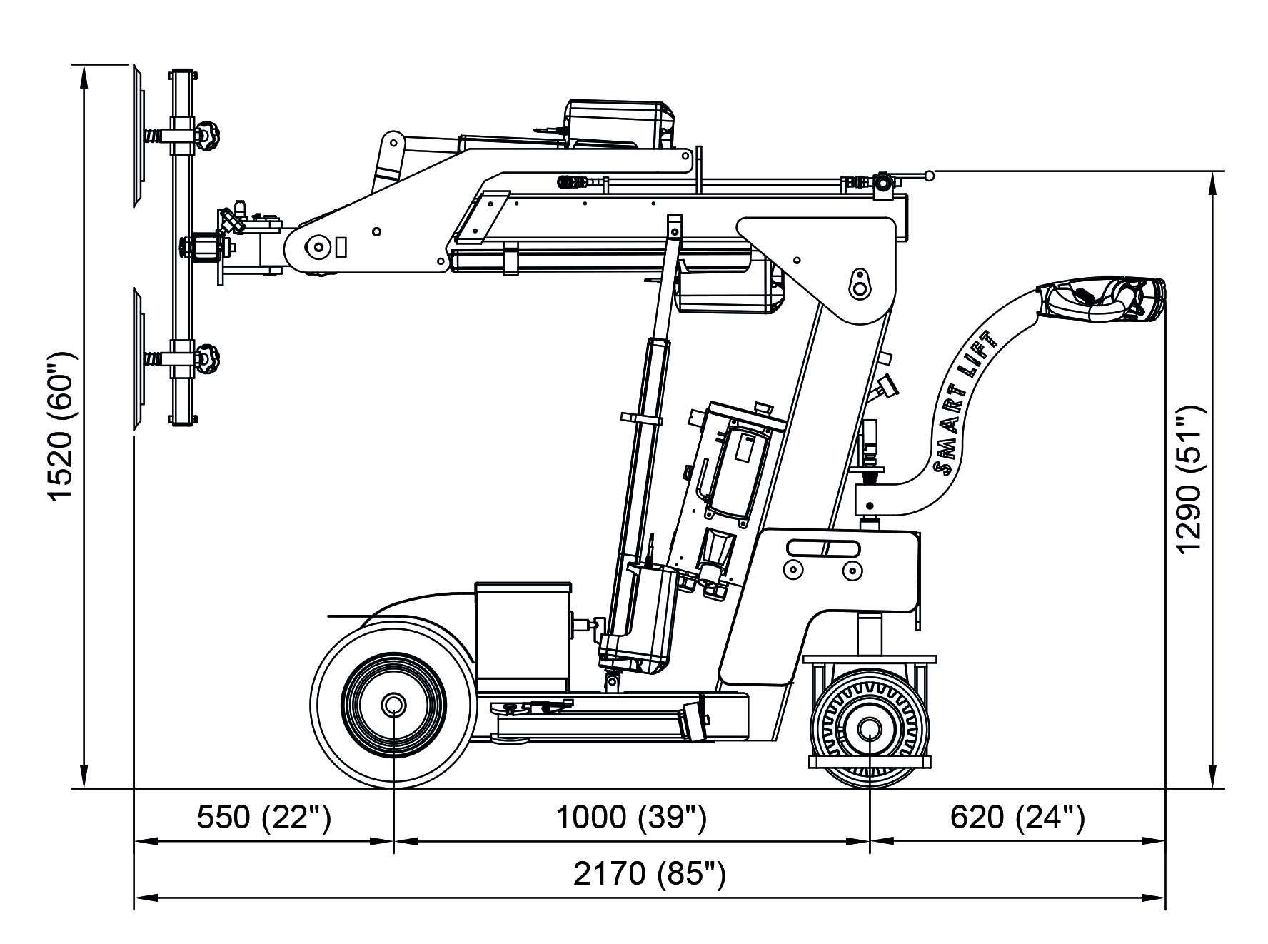 Imukuppinostin lasille SMARTLIFT SL280