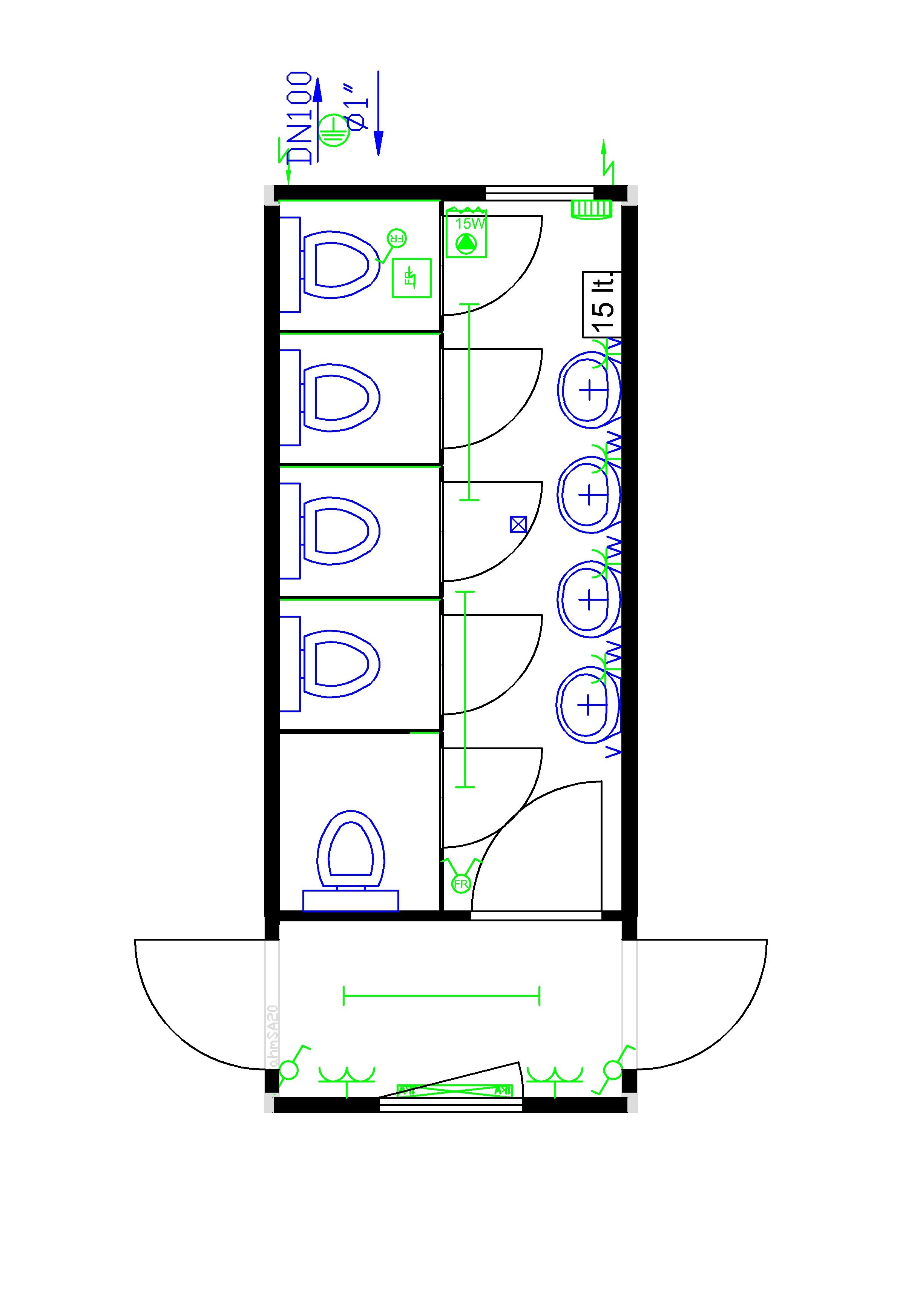 Stålbod T20`/WC-moduler CONTAINEX SAN EVENT ENV-C20' WC GE LA