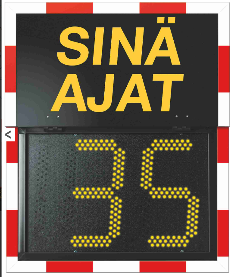 Radarskylt med hastighetsdisplay