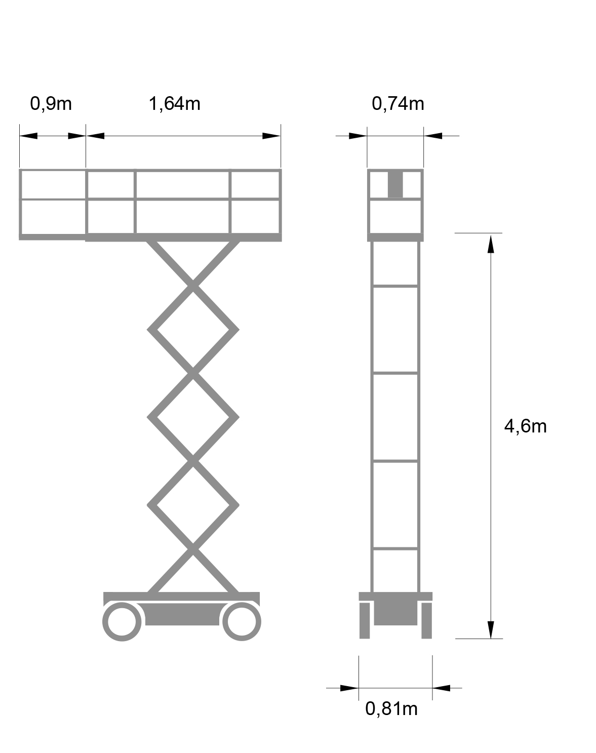 Akkukäyttöinen saksilava 4,57 m GENIE GS1532