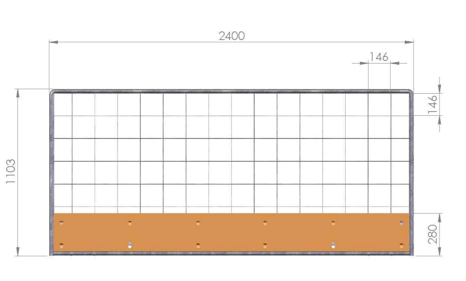 Safety Steel Net Element 2400 x 1100 mm