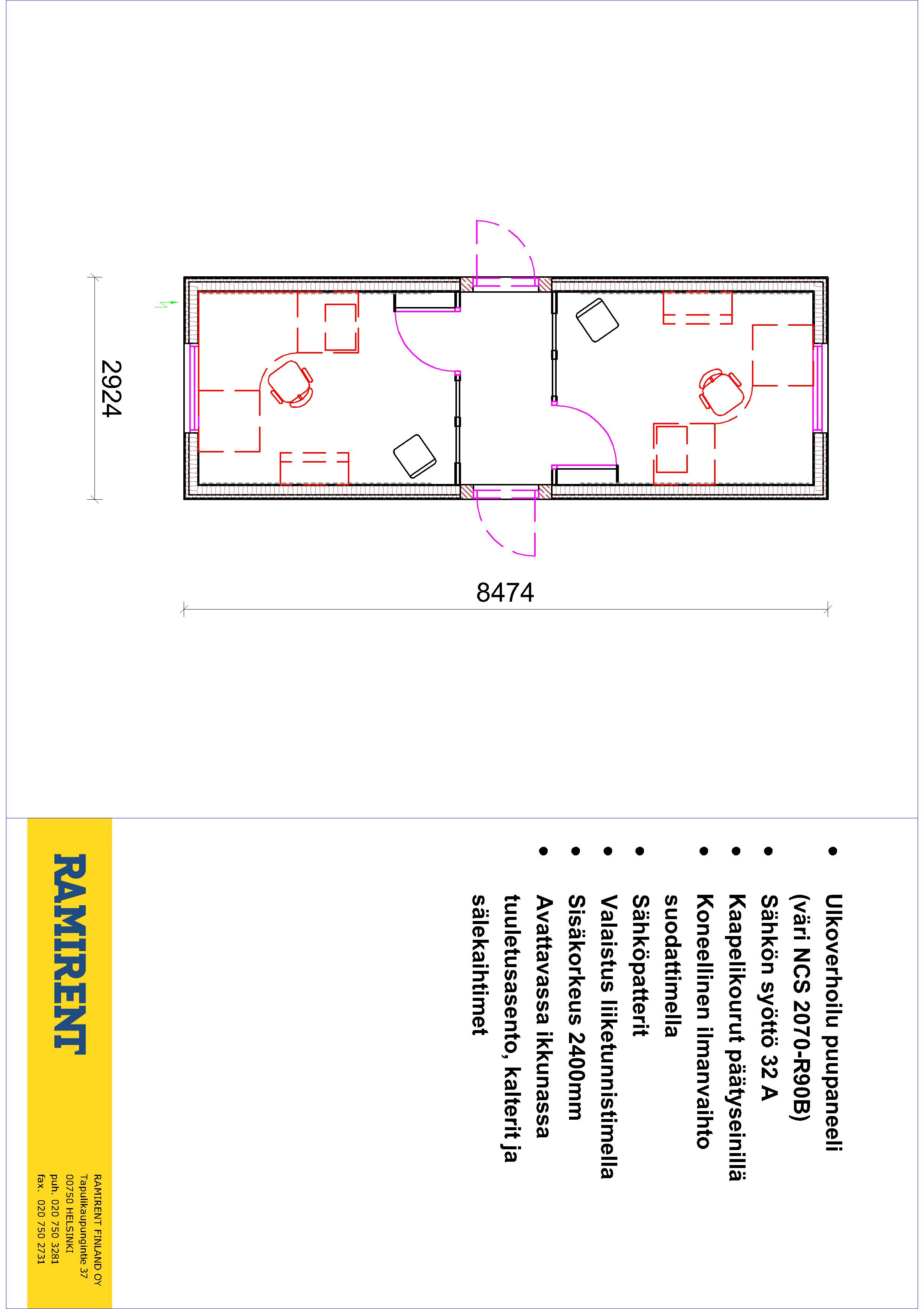 Office Module with 2 partition walls RMF SHAA12