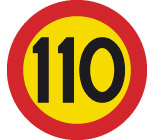 C31-11 Hastighetsbegränsning 110km/h Ö plåt