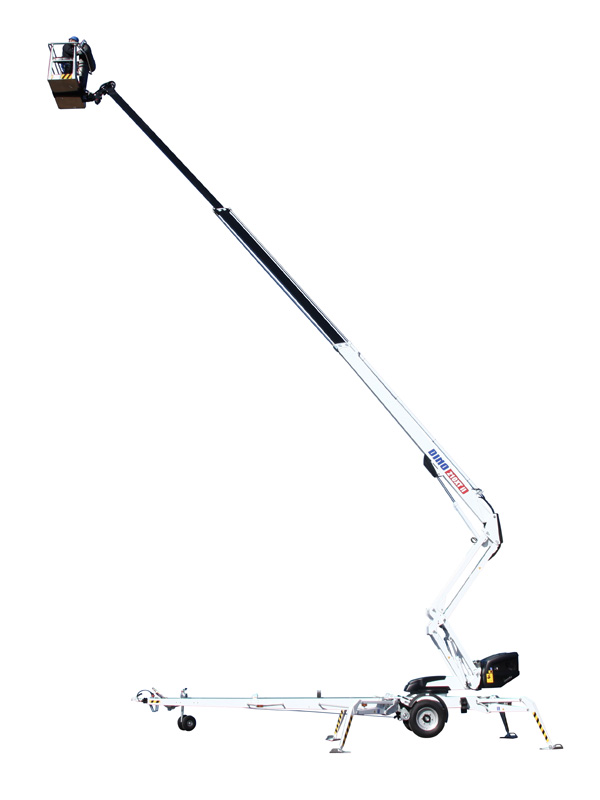 Bensiini- / sähkökäyttöinen hinattava nivelpuominostin DINO 210XT