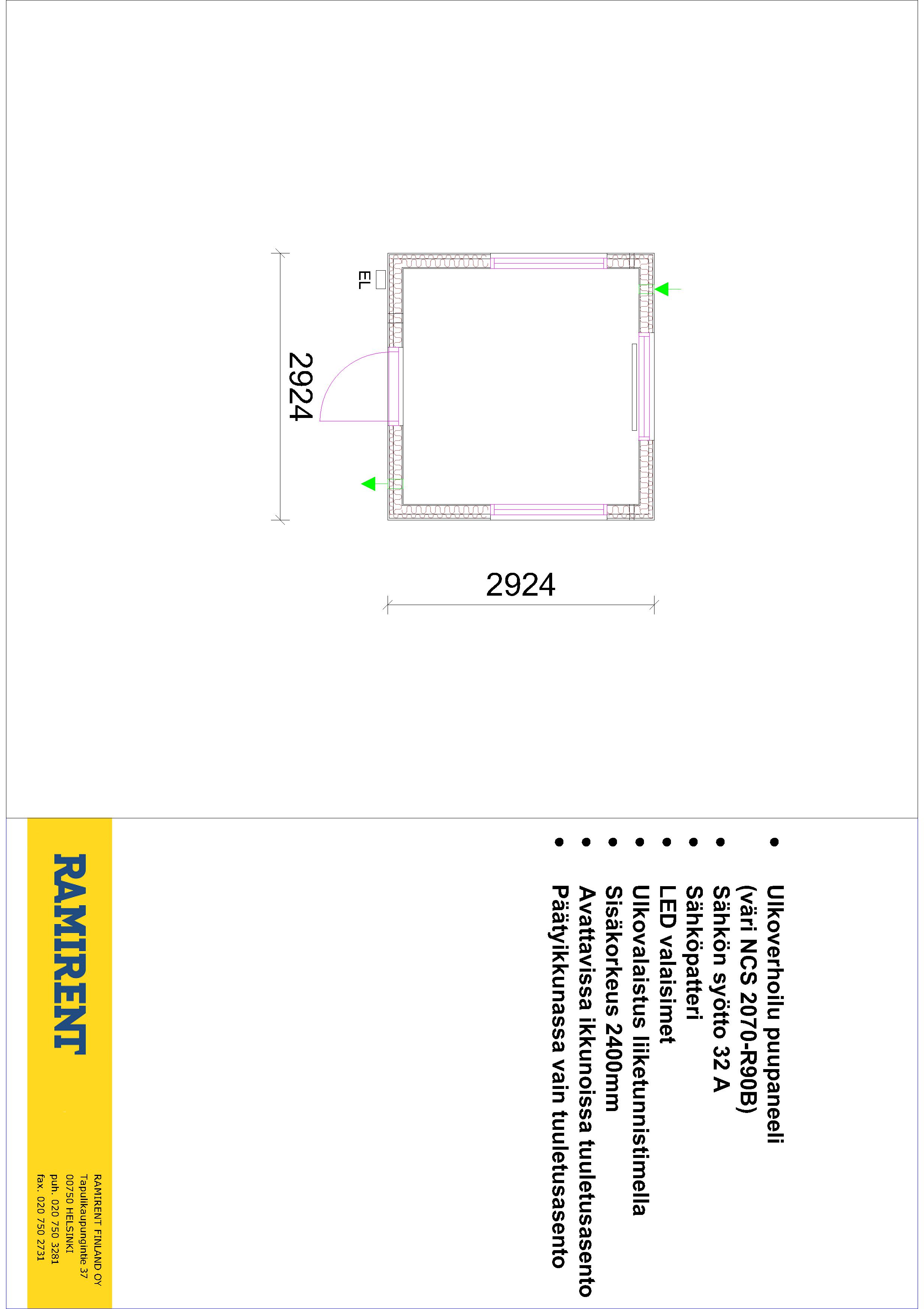 RamiWide ticket sales/security room 3,0x3,0 m RMF SEC10