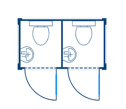 8`Sanitetskabin CONTAINEX 2XWC W