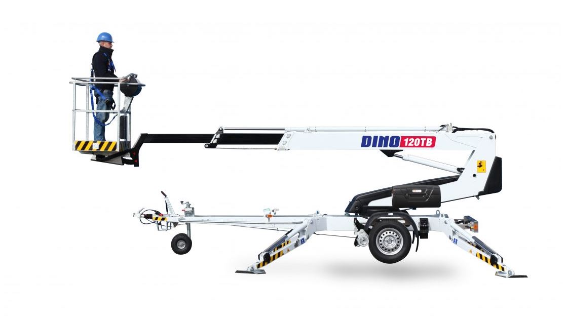 Battery Powered Articulated Trailer Boom Lift 10 m DINO 120TB