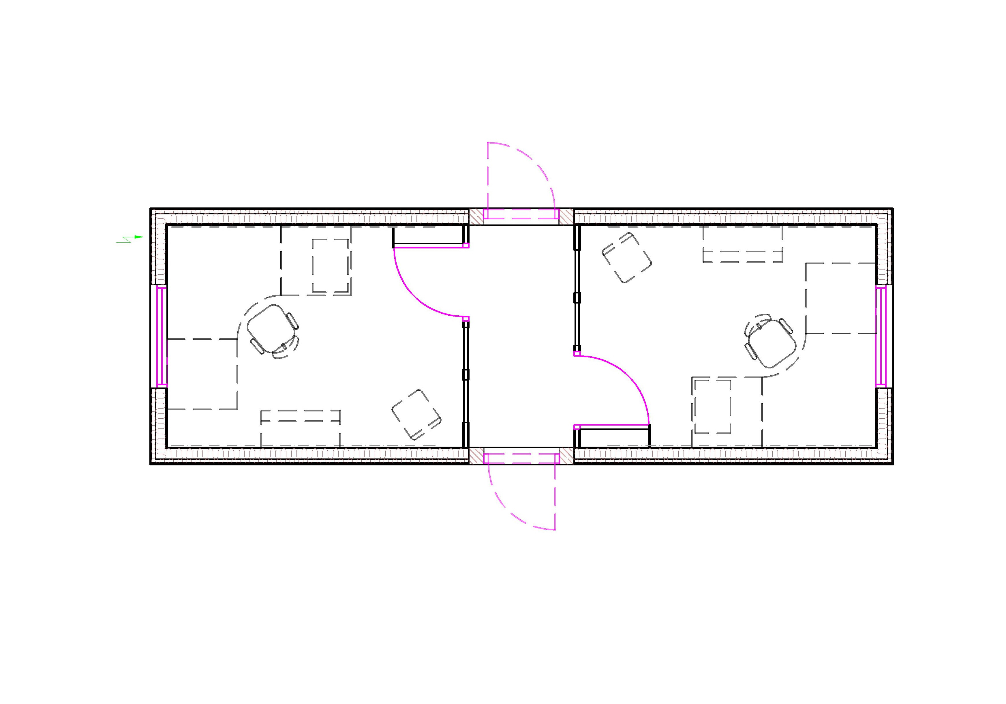 Office Module with 2 partition walls RMF SHAA12