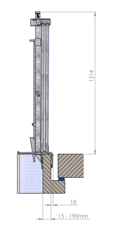 Guardrail Post for Facade Panel 20-190 mm