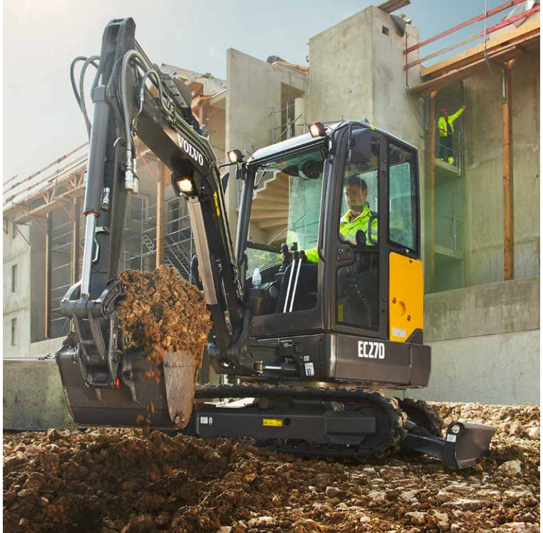 Dieselkäyttöinen tela-alustainen minikaivuri 2,7 t VOLVO EC27D