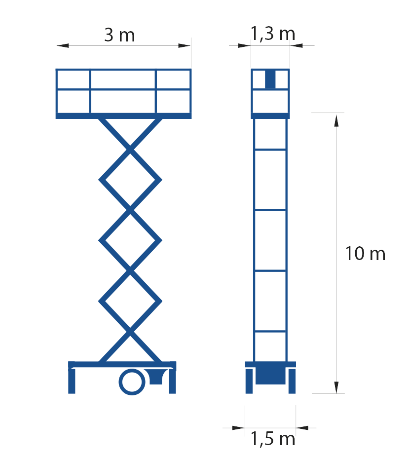 Electric Trailer Mounted Scissor Lift 10 m SKYMAN 100