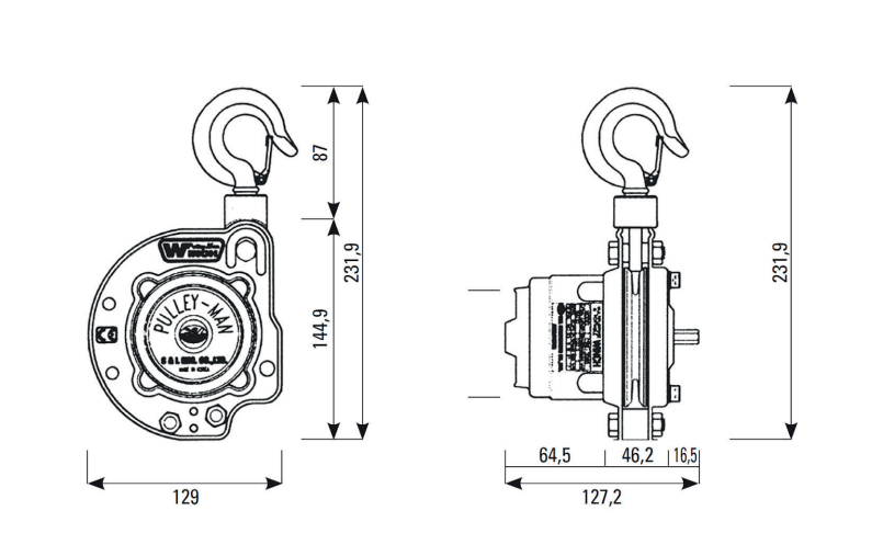 Bärbar vinsch max. 300 kg HUCHEZ PULLEY-MAN