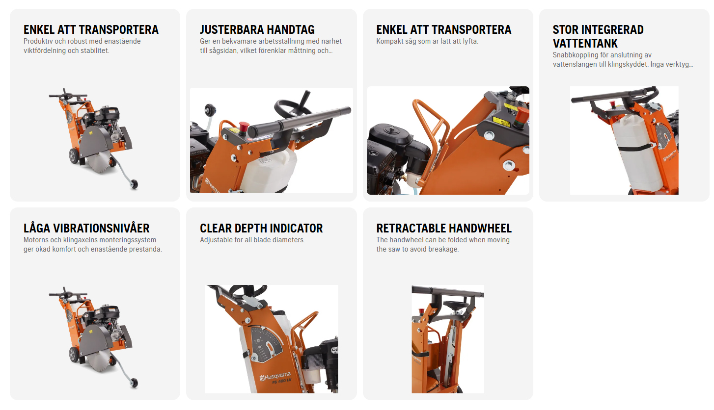Lattiasaha, bensiini HUSQVARNA FS400LV