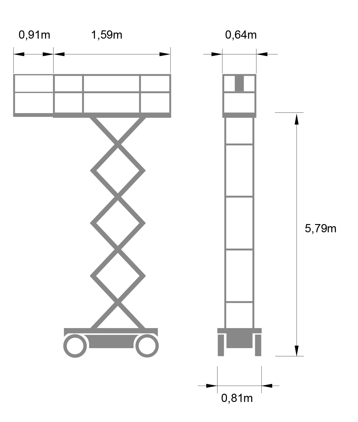 Akkukäyttöinen saksilava 5,79 m JLG 1932R