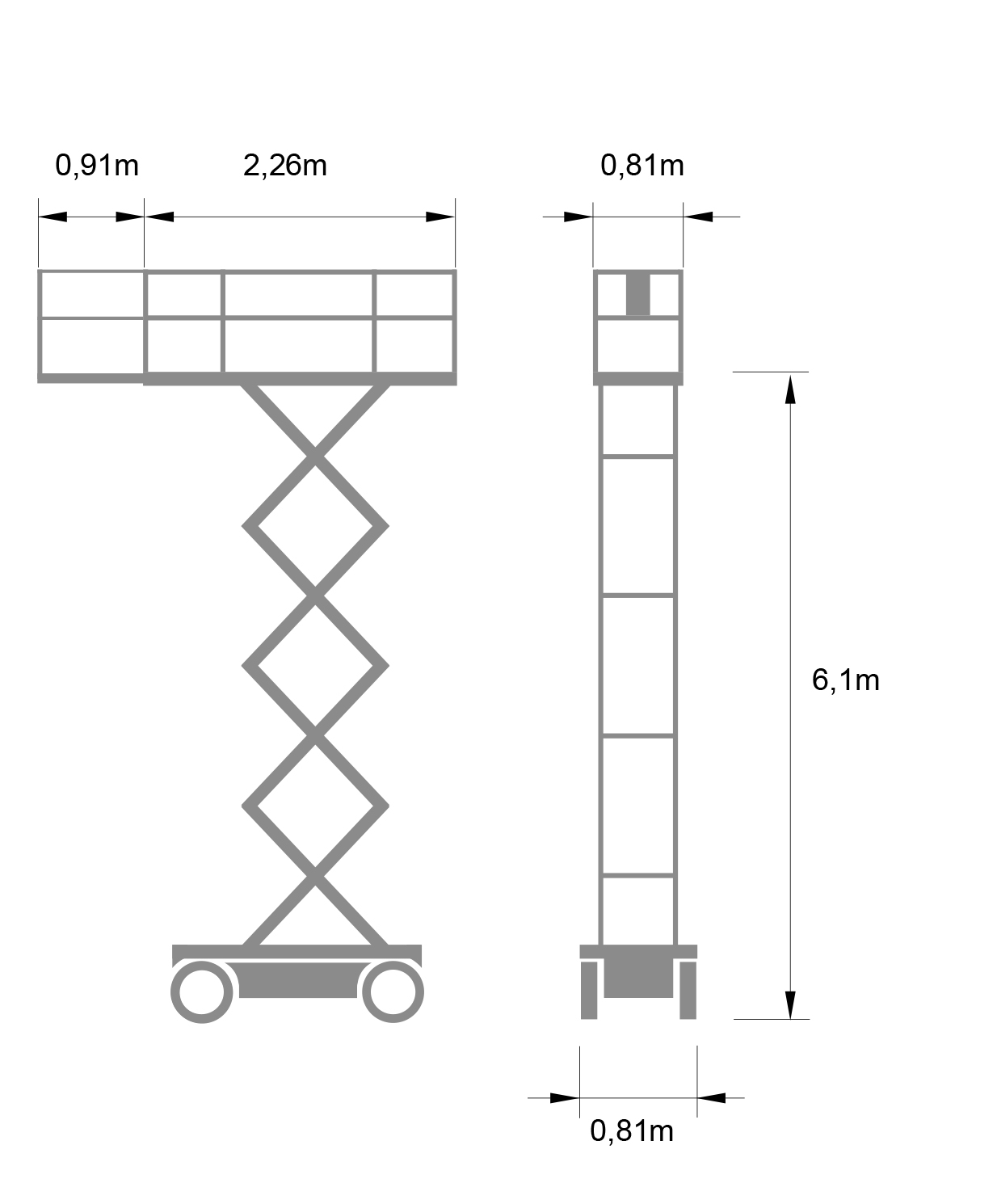 Scissor Lift electric, platform height 6.1 m GENIE GS2032