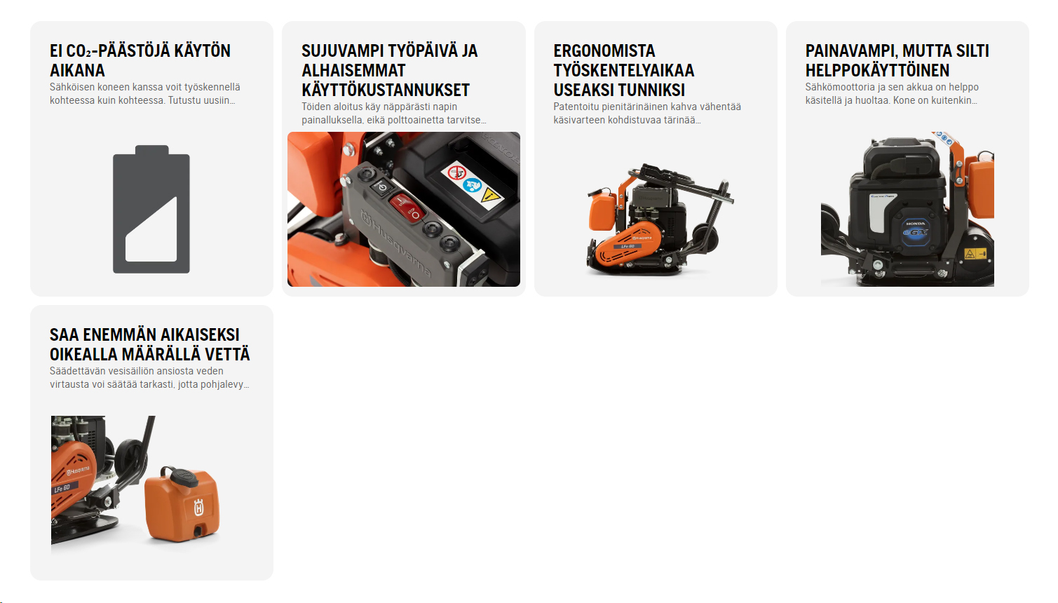 Vibratorplatta, batteridriven 88 kg HUSQVARNA LFe 60LAT
