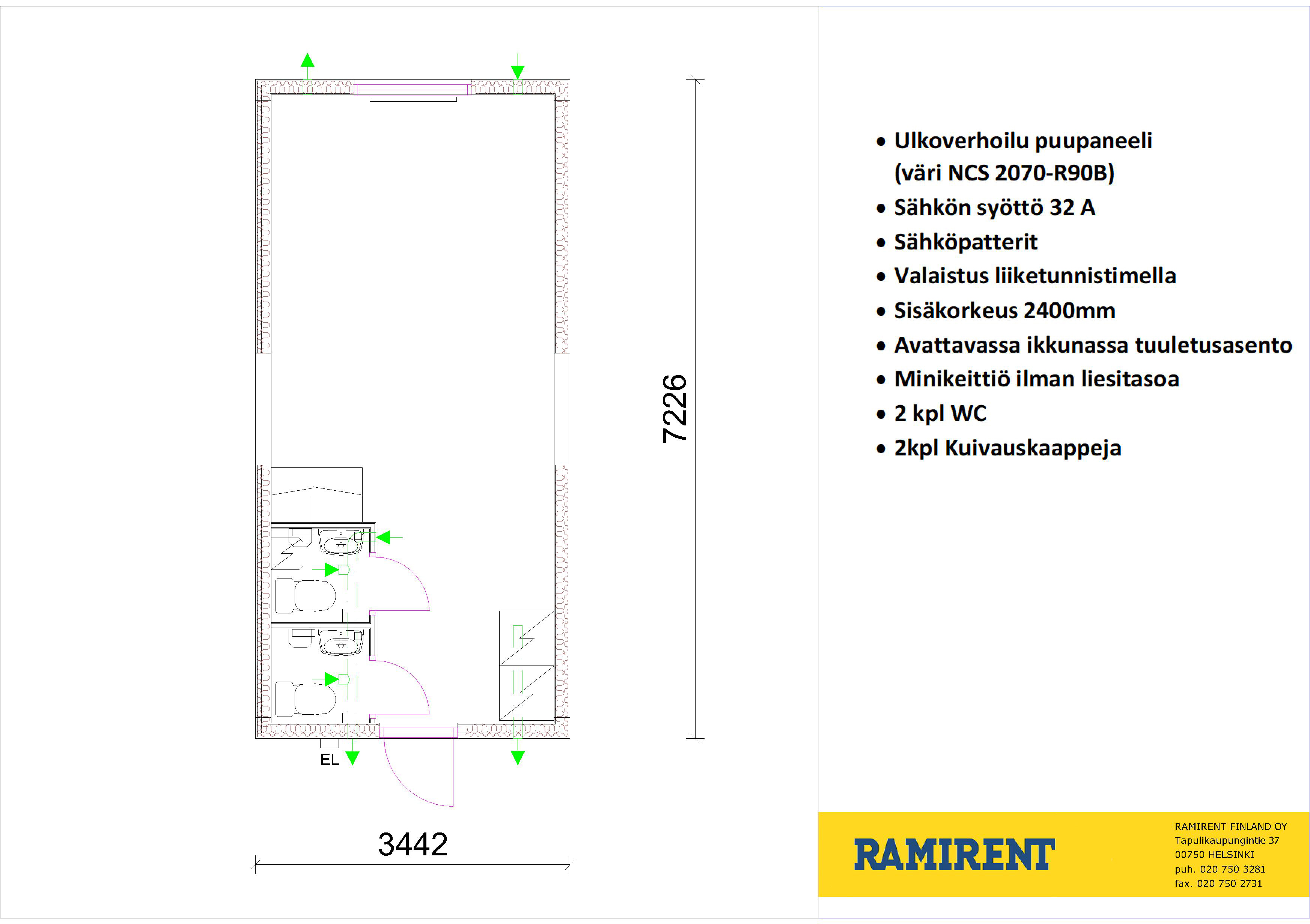 RamiWide, toimisto ja WC RMF FFA33